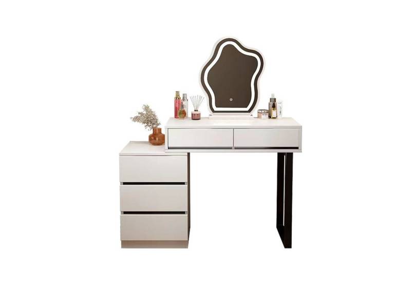 TWSOUL Schminktisch Moderner Schminktisch mit LED-Spiegel & viel Stauraum, 3-farbige Beleuchtung, ideal fürs Schlafzimmer von TWSOUL