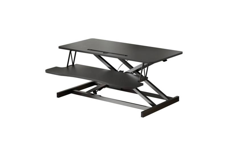 TWSOUL Schreibtischaufsatz 93cm Stehpult-Konverter höhenverstellbarem Aufsatz Steh-Arbeitsplatz, für zwei Monitore und Laptop, mit breiter Tastaturablage, Schwarz von TWSOUL