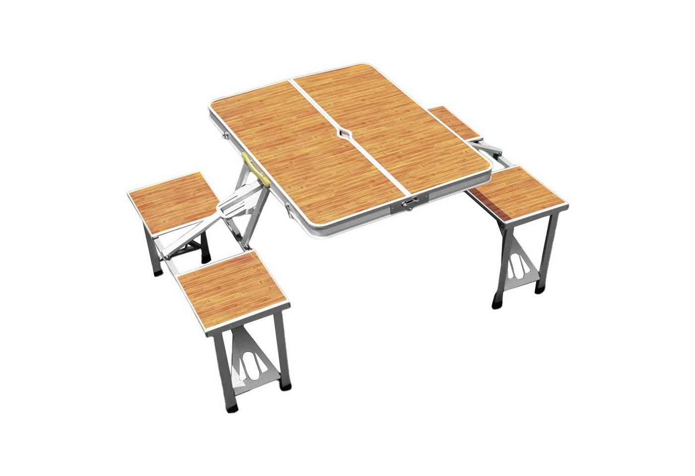 TWSOUL Sitzgruppe Outdoor-Camping-Klapptisch und Stühle-Set, (Ein Tisch mit VieraStühlen), Enthält einen Tisch (87 x 67 cm) + vier Stühle, Aluminiumlegierung von TWSOUL