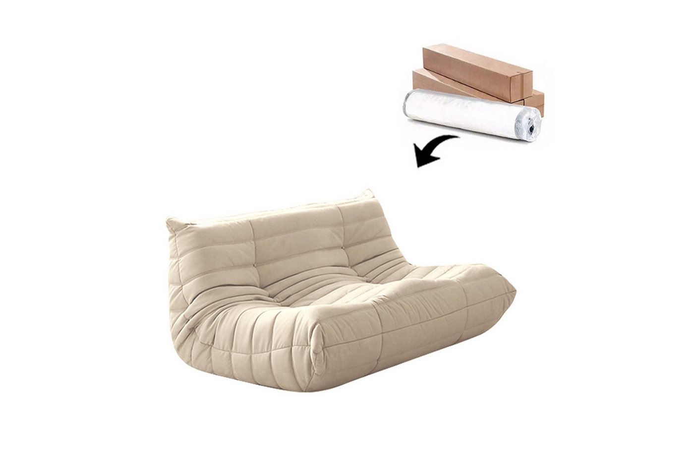 TWSOUL Sitzsack Bodensofa,Sitzsacksofa,Raupen-sitzsackstuhl,87CM*102CM*70CM, 35D hochelastischer Schwamm, TWSOUL Sitzsack Bodensofa,Sitzsacksofa,Raupen-sitzsackstuhl,87CM*102CM*70CM, 35D hochelastischer Schwamm, von TWSOUL
