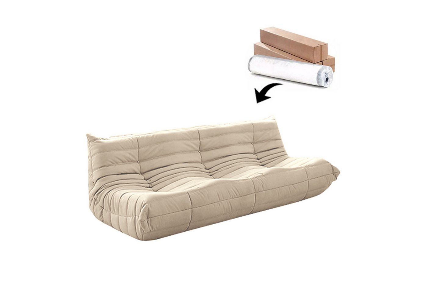 TWSOUL Sitzsack Bodensofa,Sitzsacksofa,Raupen-sitzsackstuhl,87CM*102CM*70CM, 35D hochelastischer Schwamm, TWSOUL Sitzsack Bodensofa,Sitzsacksofa,Raupen-sitzsackstuhl,87CM*102CM*70CM, 35D hochelastischer Schwamm, von TWSOUL