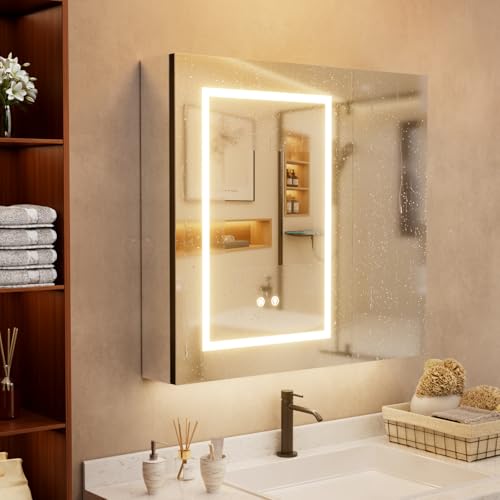 TWSOUL Spiegelschrank Bad mit Beleuchtung, Farbtemperatur Einstellbar LED Spiegelschrank Badezimmer 2 Türen mit USB Badezimmerschrank 75 * 70 * 13cm TWSOUL Spiegelschrank Bad mit Beleuchtung, Farbtemperatur Einstellbar LED Spiegelschrank Badezimmer 2 Türen mit USB Badezimmerschrank 75 * 70 * 13cm von TWSOUL