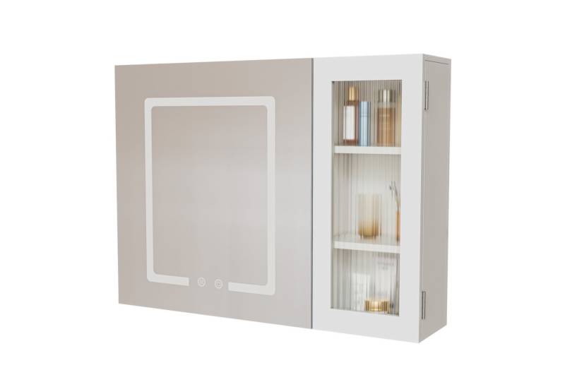 TWSOUL Spiegelschrank Spiegelschränke mit LED-Beleuchtung, Badezimmerschränke 80cm*60cm*15.3cm von TWSOUL