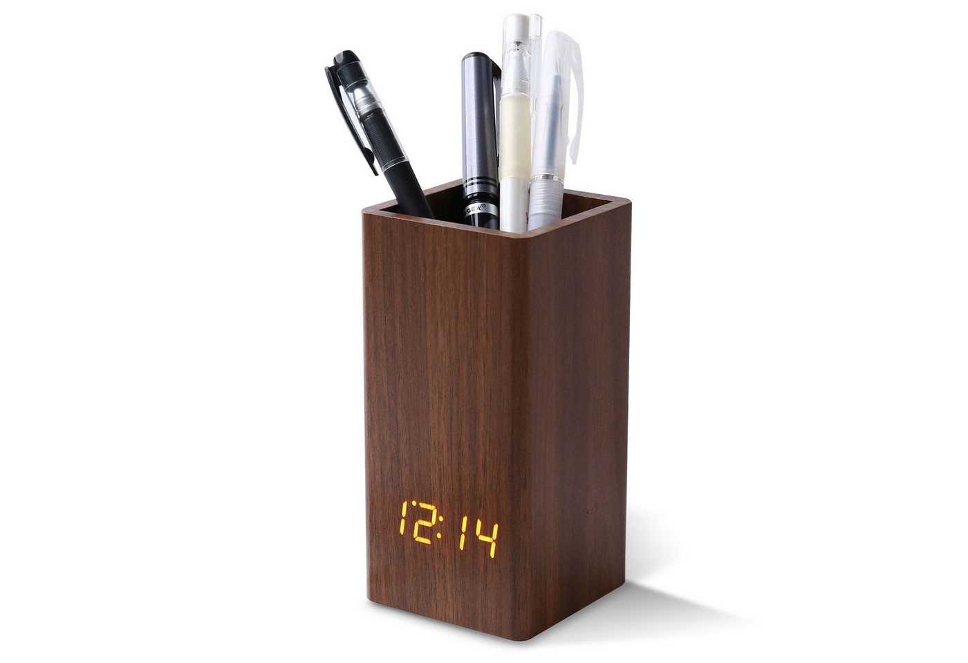 TWSOUL Tischuhr Einfache Uhr mit Stifthalter, Elektronische LED-Tischuhr Sprachweckfunktion, Temperaturanzeigefunktion von TWSOUL