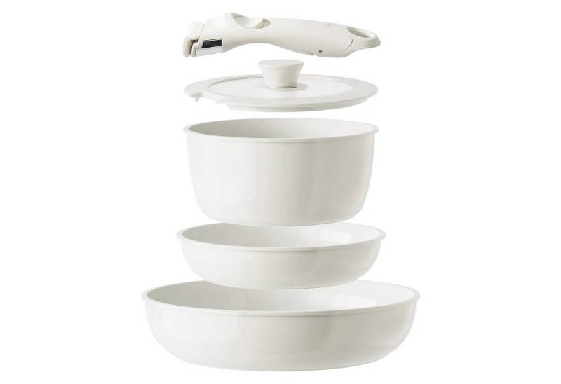 TWSOUL Topf-Set Kochgeschirr, Antihaftbeschichtung, Mit abnehmbarem Griff&Glasdeckel, 5-tlg, induktionsgeeignet, Geschirrspüler, PFAS & PTFE frei von TWSOUL