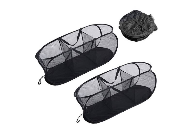 TWSOUL Wäschekorb 2 Stück Faltbarer wäschekorb, 3-Fächer Mesh Pop Up, 82cm, 105L, mit Griffen, Lagerung von Kleidung und Haushaltsartikel von TWSOUL
