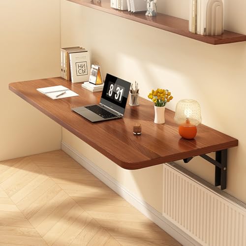 TWSOUL Wandklapptisch, 80 x 40 cm, Wandtisch Klappbar, Klapptisch Esstisch, für die Wand Bartisch, Klappbar zur Wandmontage, für Küche Wohnzimmer Kinderzimmer (Walnuss) von TWSOUL