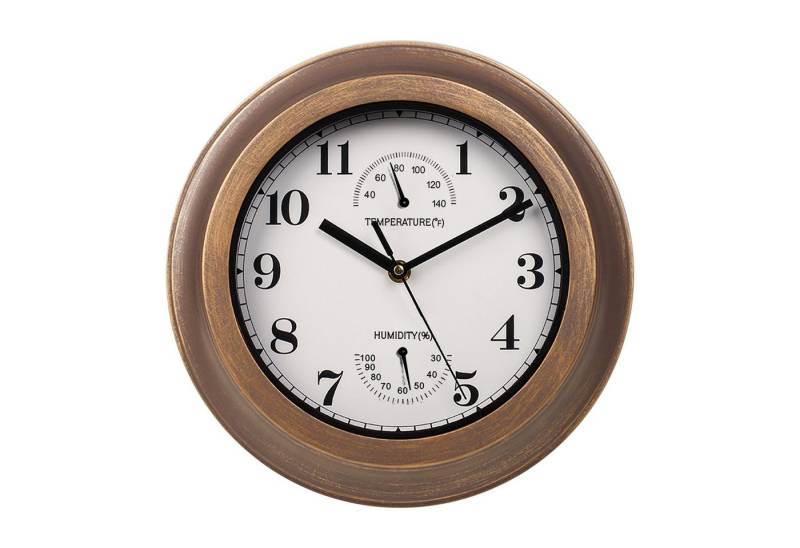 TWSOUL Wanduhr wasserdichte Wanduhr (Kommt mit Thermometer und Hygrometer) von TWSOUL
