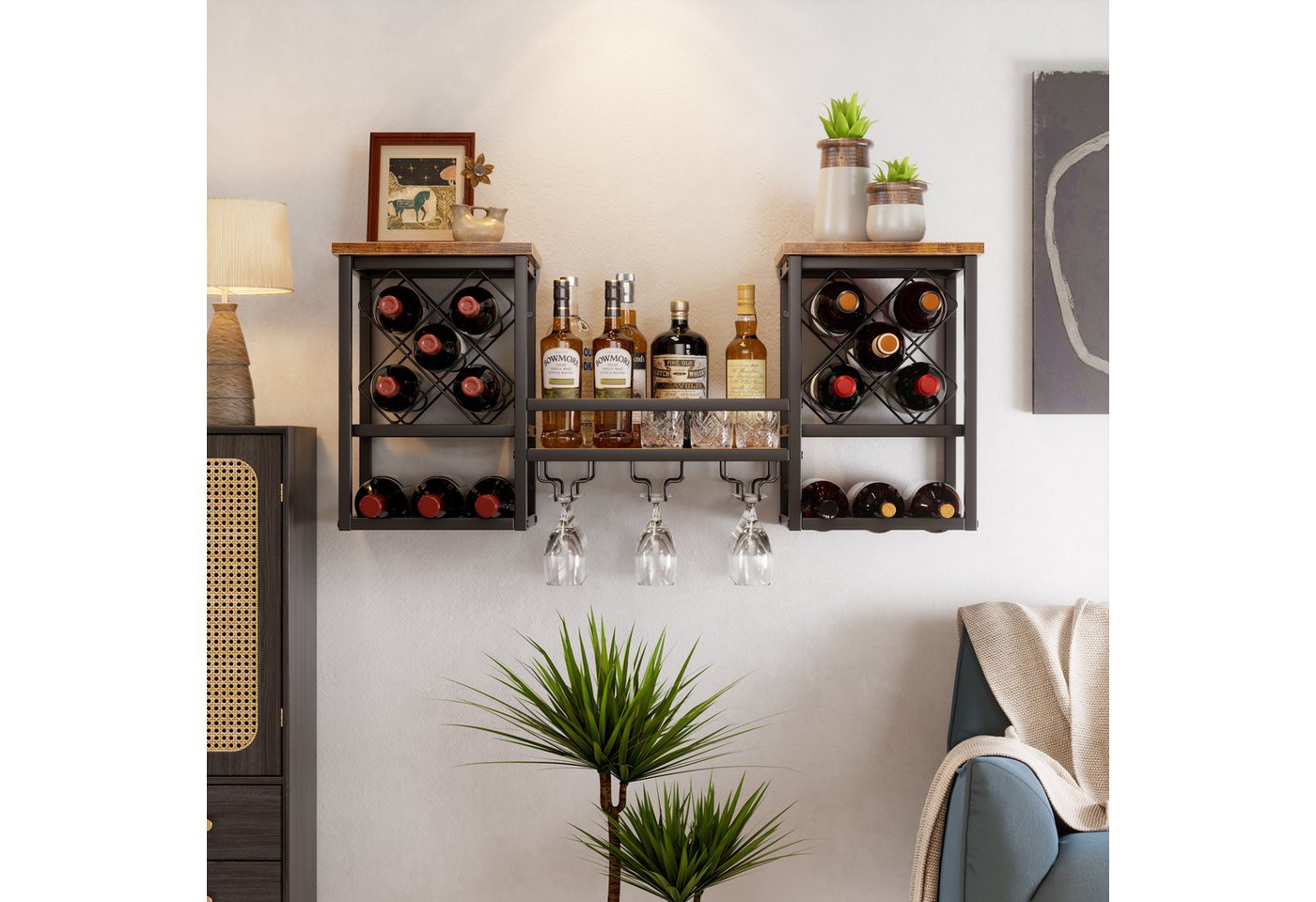 TWSOUL Weinregal Wand-Weinregal aus Metall mit 3 Glashaltern – 100 × 45 × 25 cm, für Küche, Hausbar & Esszimmer TWSOUL Weinregal Wand-Weinregal aus Metall mit 3 Glashaltern – 100 × 45 × 25 cm, für Küche, Hausbar & Esszimmer von TWSOUL