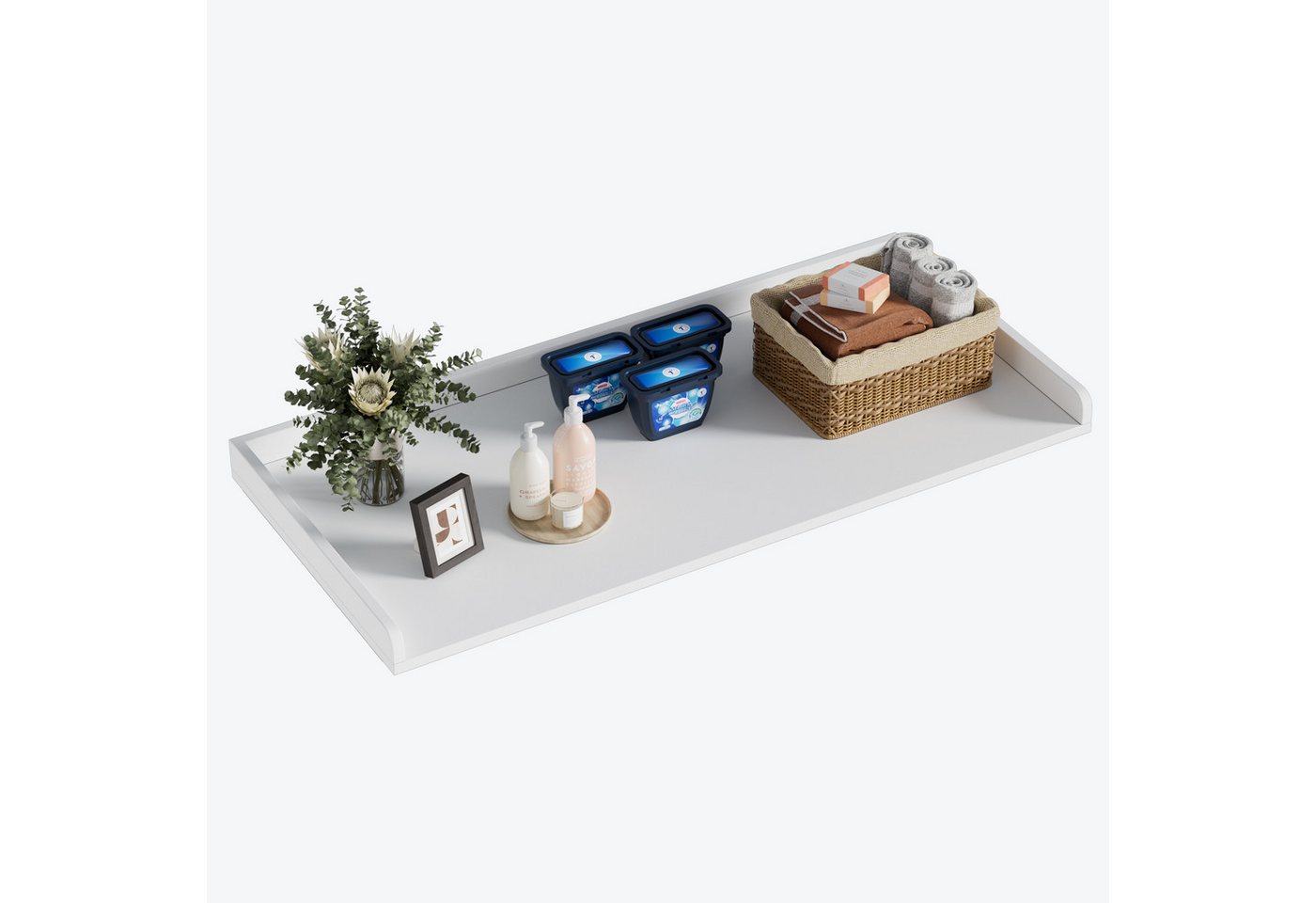 TWSOUL Zwischenbaurahmen Arbeitsplatte für Waschmaschine & Trockner, Aufsatzplatte, Weiß, 122×60×7 cm,Praktische Ablage & Schutz von TWSOUL