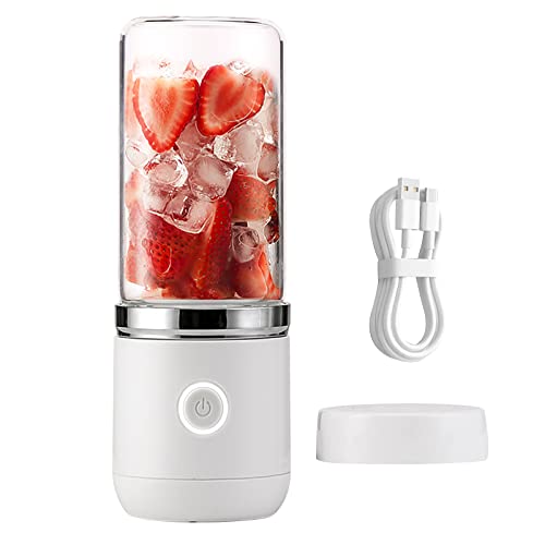 Tragbarer Mixer, 350mL Mini Mixer, USB Mixer Smoothie Maker mit Trinkbecher, Elektrisch Tragbar Sport Standmixer für Zuhause, Sport, Outdoor, Reisen (Weiß) von TWSOUL