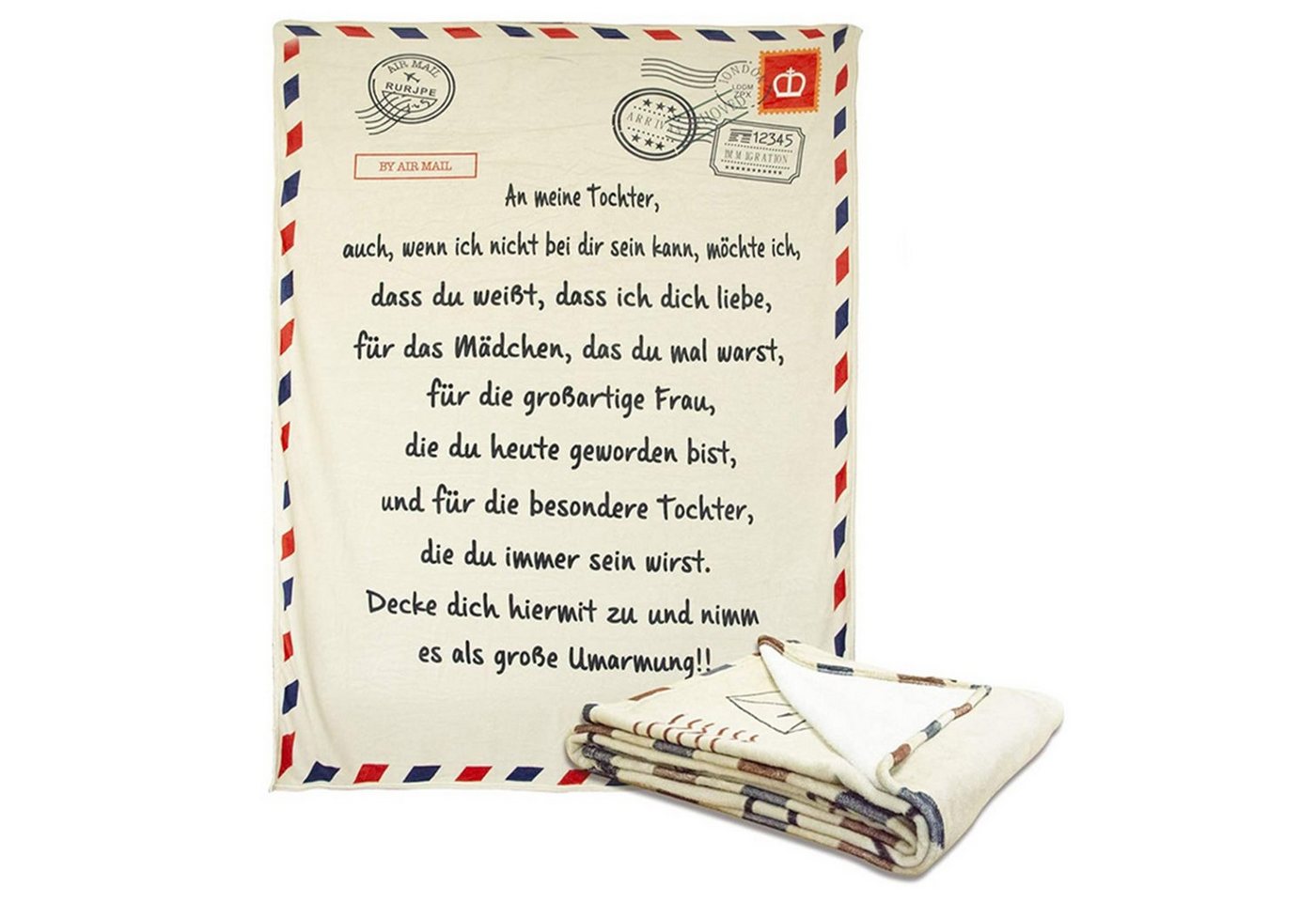 Wohndecke Flanelldecke in Umschlagform, Briefe von Eltern an Kinder150*200cm, TWSOUL, Gestaltung des Umschlags von TWSOUL