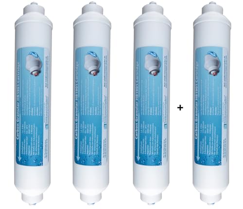 3+1 Gratis Inline 1/4" Aktivkohlegranulat (GAC) Nachfilter Side-By-Side Kühlschrankfilter Osmose RO3 RO5 Umkehrosmose von TWaLa