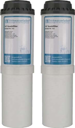 Duo-Filtereinsatz Power Aktivkohle + Polypropylenfilter kompatibel zu Mauk Profi Wasserfilter Kombifilter Sedimentfilter 10 Zoll (2 Stück) von TWaLa