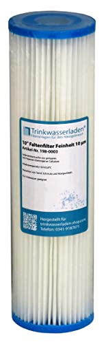 Lamellenfilter Faltenfilter Schmutz-Wasserfilter Mehrwegfilter Geräteschutz Regenwasserfilter auswaschbar Polyester 10 Zoll (Filterfeinheit 10µm) von TWaLa