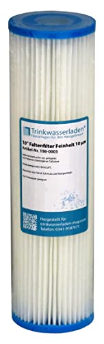 Lamellenfilter Faltenfilter Schmutz-Wasserfilter Mehrwegfilter Geräteschutz Regenwasserfilter auswaschbar Polyester 10 Zoll (Filterfeinheit 10µm) von TWaLa