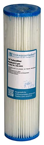 Lamellenfilter Faltenfilter Schmutz-Wasserfilter Mehrwegfilter Geräteschutz Regenwasserfilter auswaschbar Polyester 10 Zoll (Filterfeinheit 5µm) von TWaLa