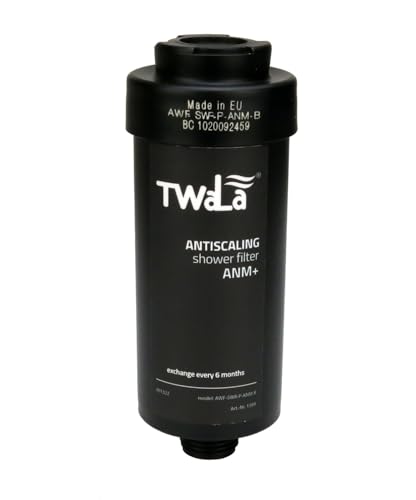 TWaLa Duschfilter filtert Kalk und Chlor Markenware 1/2" IG und AG AWF-SWR-P-ANM-B ANTISCALING (Schwarz) von TWaLa
