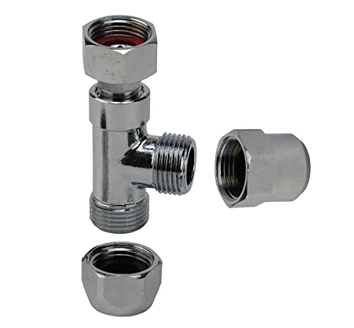 TWaLa Küche Sanitär Anschlussschlauch Verbindungsschlauch Verlängerung 3/8" Überwurfmutter x 3/8" Überwurfmutter lang (T-Stück Quetschv.) von TWaLa