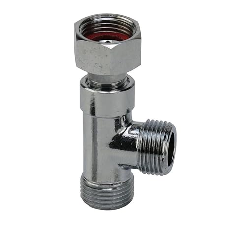 TWaLa T-Stück Verteiler für Eckventile 3/8 Zoll Abzweigverteiler drehbare 3/8" IG Überwurfmutter und 2x 3/8" AG ohne Muttern von TWaLa