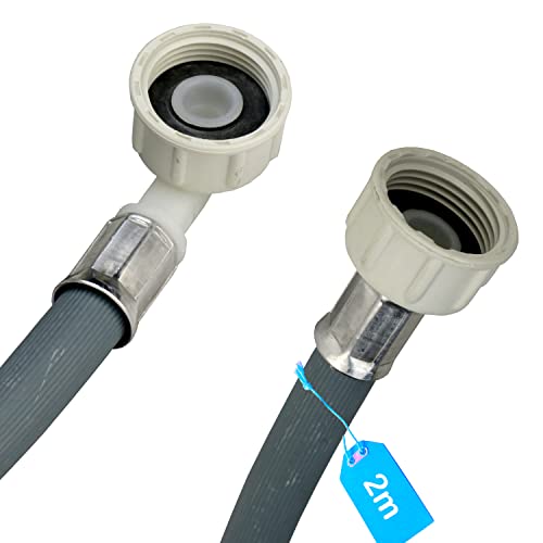 Zulaufschlauch Waschmaschine Geschirrspüler 3/4 Zoll Winkel/Gerade inkl. Dichtung Wasserzulaufschlauch universell verwendbar Hersteller unabhängig aus robustem Kunststoff (2m) von TWaLa