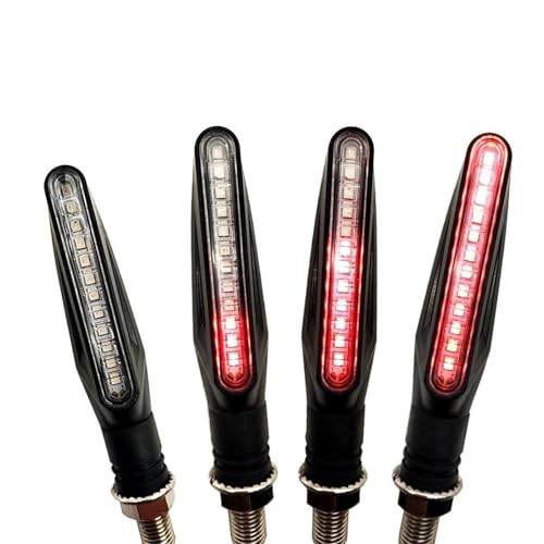 TXDBD Blinker 2/4 Pcs Motorcycle Turn Signal Light Indicators Amber Blinker Flash Lamp for Y&amaha Xt 660 MT125 MT01 MT03 MT25 Mt 125 01 03 25(ROT,4 Stück) von TXDBD