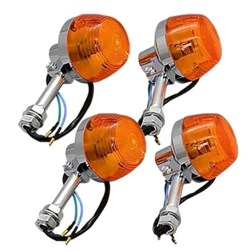 TXDBD Blinker 2/4pcs Moto Turn Signal Lights Blinkers Front Rear Indicators for H&onda XL100 C70 CT70 CT90 for CB350 CM400 for CB450 for CB750(4 Stück Langarm) von TXDBD