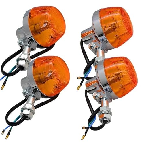 TXDBD Blinker 2/4pcs Moto Turn Signal Lights Blinkers Front Rear Indicators for H&onda XL100 C70 CT70 CT90 for CB350 CM400 for CB450 for CB750(4 Stück kurzer Arm) von TXDBD
