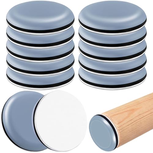 12 STK Teflongleiter Selbstklebend (Rund) Möbelgleiter Ø50mm Teppichgleiter Möbelgleiter PTFE Teflongleiter für Parkett Fliesen Laminat | Leises Gleiten | Kratzschutz für Stühle Sofa Schwerlastmöbel von TXErfolg