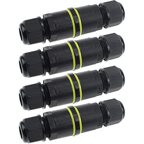TXErfolg 4 Stück Kabelverbinder Wasserdicht IP68 3-Polig Verbindungsbox mit Gummiringe CE-Zertifizierung Elektrokabelstecker für Ø4-8 mm Kabeldurchmesser (Schwarz PA66) von TXErfolg