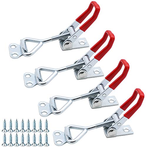 TXErfolg 4 Stück Spannverschluss GH-4001 Hebelverschluss mit Schrauben 100 KG / 220lbs Kniehebelspanner Kistenverschluss Einstellbare Latch Button Toggle Latch für Schrank Tür Box Fenster Truhen von TXErfolg