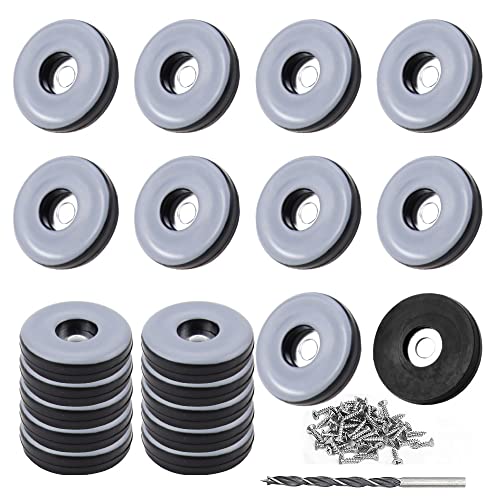 TXErfolg Teflongleiter zum Schrauben 20 Stück Bodengleiter Ø 30 mm (Rund | Schwarz) Möbelgleiter mit 20 Edelstahlschrauben und 1 Stück Bohrer Möbelgleiter-Set Effektiver Schutz Möbel Stühle Böden von TXErfolg