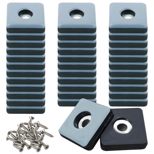 TXErfolg Teflongleiter zum Schrauben 36 Stück 25 mm Teflongleiter Quadratisch Möbelgleiter mit 36 Stück Edelstahlschrauben Bodengleiter Möbelgleiter-Set Effektiver Schutz Ihrer Möbel Stühle Böden von TXErfolg