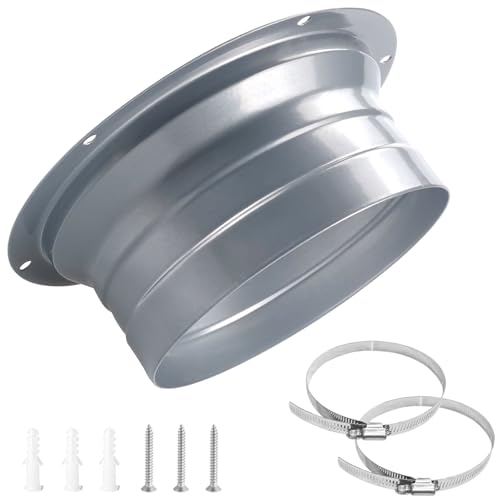Wandflansch für Klima und Lüftungssystem Ø 120mm Metall Aufschweißflansch Wand Flansch mit Schlauchschellen Schrauben gerader Rohrflansch Flansch Schlauch Adapter für Abluftschlauch Lüftungsschlauch von TXErfolg