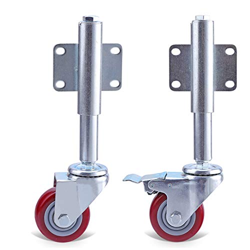 Castor Heavy Duty Gate Caster Wheel Spring Loaded Swivel Casters Retractable Casters 3 Inch For Wooden/metal Gate With Brake 220 Lbs Load Capacity(With Brake,4in) von TXFXZXZ