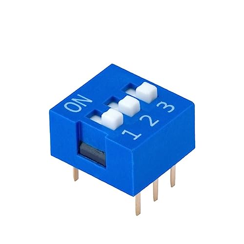 10 Stück stabiler blauer DIP-Schalter mit 3 Positionen, temperaturbeständig 10 Stück stabiler blauer DIP-Schalter mit 3 Positionen, temperaturbeständig von TXJZUQPJ