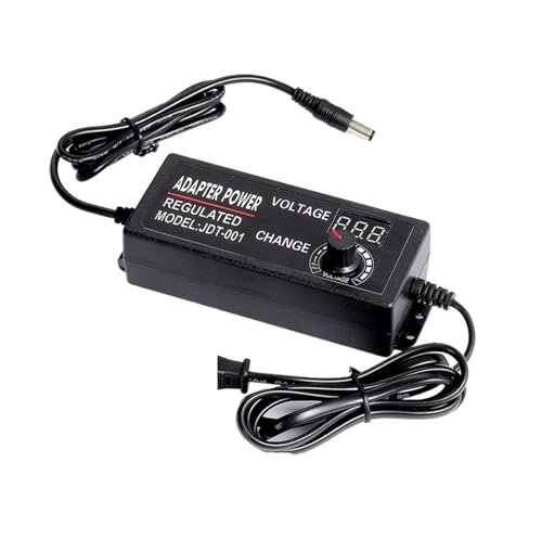 3-12V 3-24V 9-24V Einstellbarer Adapter mit Spannungsanzeige DC 5,5x2,1/2,5mm(3-24V 2A,UK Plug) von TXJZUQPJ