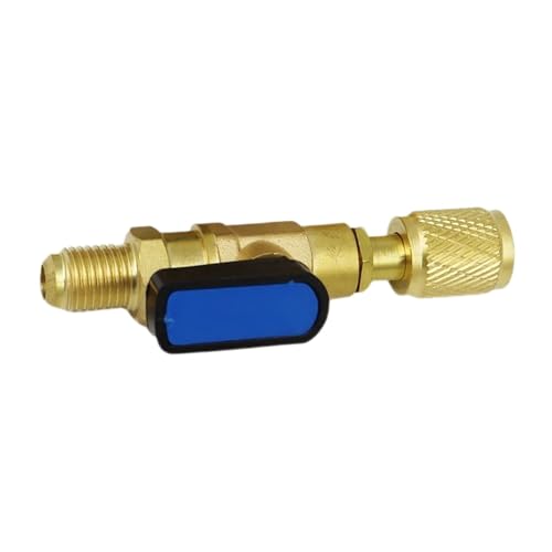 Poer Messing R22 R410A Kugelventil Luft Kompatibel for Klimaanlagen-Kältemittel-Absperrventil Anschlussschlauchadapter(1pcs blue) von TXLDZSWO