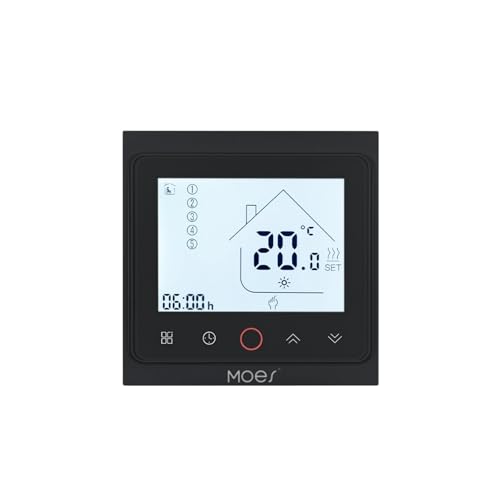 Smart Thermostat Raumtemperaturregelung Wasser/Elektro Fußbodenheizung Gaskessel Arbeit, Kompatibel for Alexa, Kompatibel for Google, Home(GA Black) von TXLDZSWO