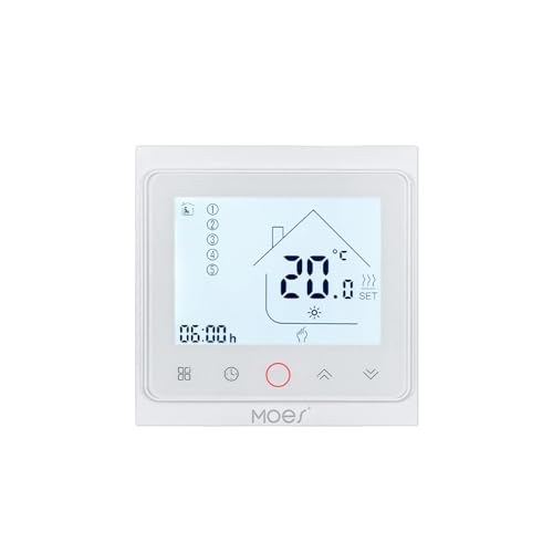 Smart Thermostat Raumtemperaturregelung Wasser/Elektro Fußbodenheizung Gaskessel Arbeit, Kompatibel for Alexa, Kompatibel for Google, Home(GA White) von TXLDZSWO