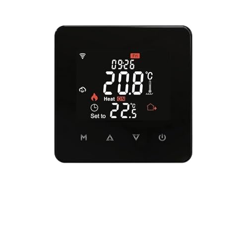 Tuya Smart Home Thermostat Wasser Elektrische Warme Fußbodenheizung Gaskessel WiFi Temperatur Fernbedienung, Kompatibel for Google, Zubehör(Water Heating.Black) von TXLDZSWO