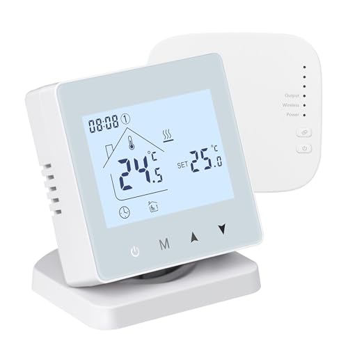 Zubehör, Kompatibel mit Beok, Kabelloser WiFi-Thermostat, Kompatibel mit Gaskesselheizung, Touchscreen-Temperaturregler, Raumthermoregler, Batterie(Wireless(No WiFi)) von TXLDZSWO