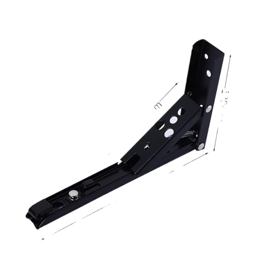 2 STÜCKE 8-14 Zoll Einstellbar Wandmontage Dreieck Klappwinkel Halterung Bank Tisch Regal Halterung Möbel Schwere Unterstützung Hardware Für Bänke Und Regale(2PCS Black 12inch) von TXLEAPEY