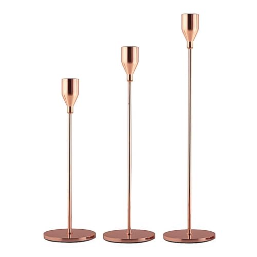 3 Teile/Satz Metall Kerzenhalter Einfache Goldene Hochzeit Dekoration Bar Party Wohnzimmer Decor Home Decor Kerzenhalter(Rose Gold) von TXLEAPEY