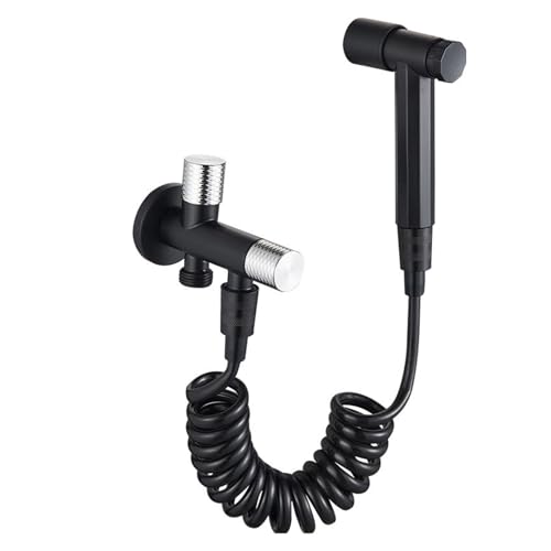 304 Edelstahl Badezimmer Handbrause Toilette Bidet Wasserhahn Nickel/Schwarz Wand Spraye Set Reinigung Duschkopf(Style 1) von TXLEAPEY