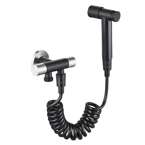 304 Edelstahl Badezimmer Handbrause Toilette Bidet Wasserhahn Nickel/Schwarz Wand Spraye Set Reinigung Duschkopf(Style 5) von TXLEAPEY