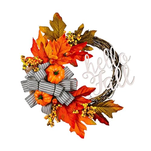 40cm Blatt Kürbis Kranz Thanksgiving Girlande Tür Aufhänger Vorne Herbst for Ernte Party Decor(Letter Sign) von TXLEAPEY