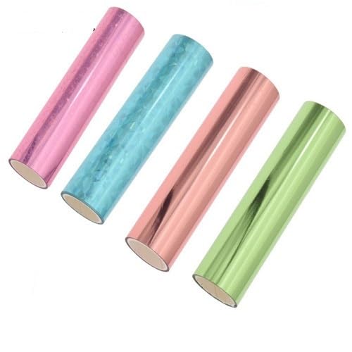 4Rolls/Lot 5M Heißprägefolie Papier Holographische Wärme Transfer Vinyl Film for Kleidung DIY Handgemachte Handwerk(2) von TXLEAPEY