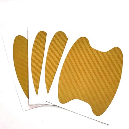 Auto Aufkleber Anti Scratch Türgriff Carbon Fiber Protector Autos Griff Schutz Film Styling Außen Zubehör(4PC Gold) von TXLEAPEY