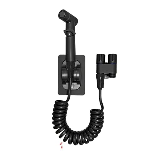 Bidet-WC-Sprühset, Sprühwasser, Badezimmer, Handbidet-Sprühset, WC-Dusche, Doppelauslass, Eckventil, WC-Zubehör(Black A 4 in 1) von TXLEAPEY